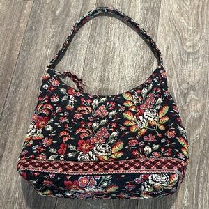 Vera Bradley vintage black with red floral shoulder bag